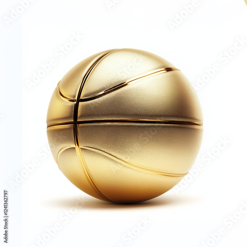 gold basketball isolated on white