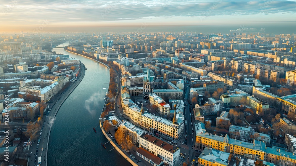 Obraz premium aerial view of buildings in the city, buildings in city