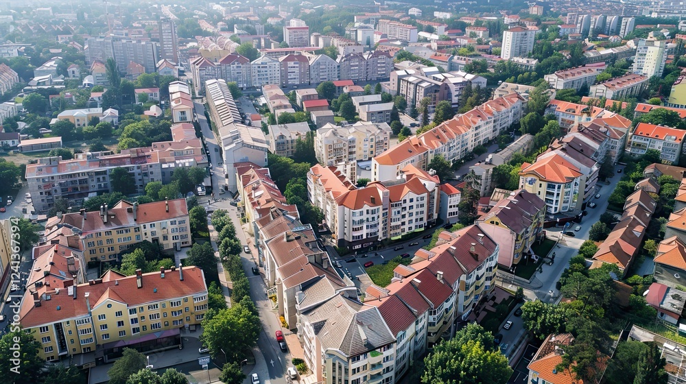 Obraz premium aerial view of buildings in the city, buildings in city