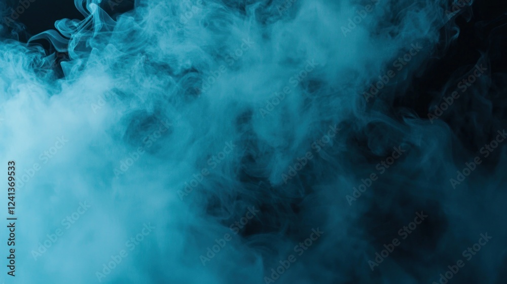 Ethereal blue smoke swirling gracefully against a dark backdrop, creating a mystical atmosphere Ethereal blue smoke swirling gracefully against a dark backdrop, creating a mystical atmosphere