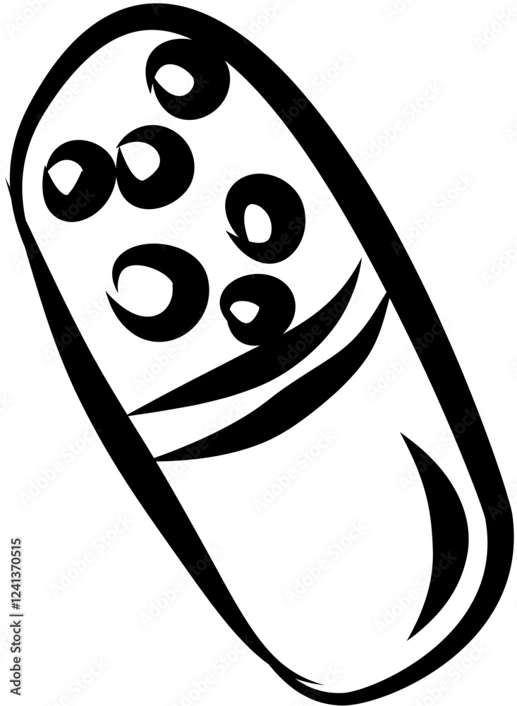 Obraz premium Medical doodle. Hand drawn vector isolated. Pills 