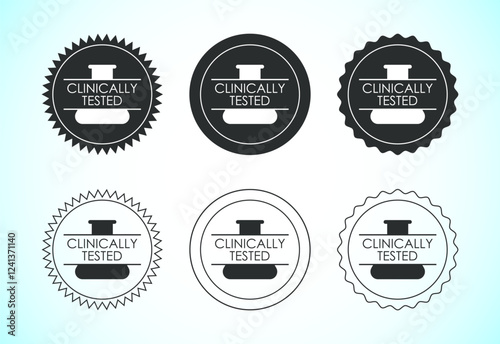 Clinically tested icon design illustration, Clinically proven label sign