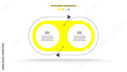Business infographic template. Process chart with two options, steps. Vector chart.