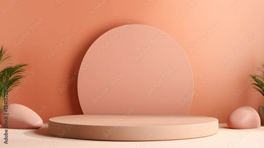 Fototapeta premium Curved Podium Mockup 3D