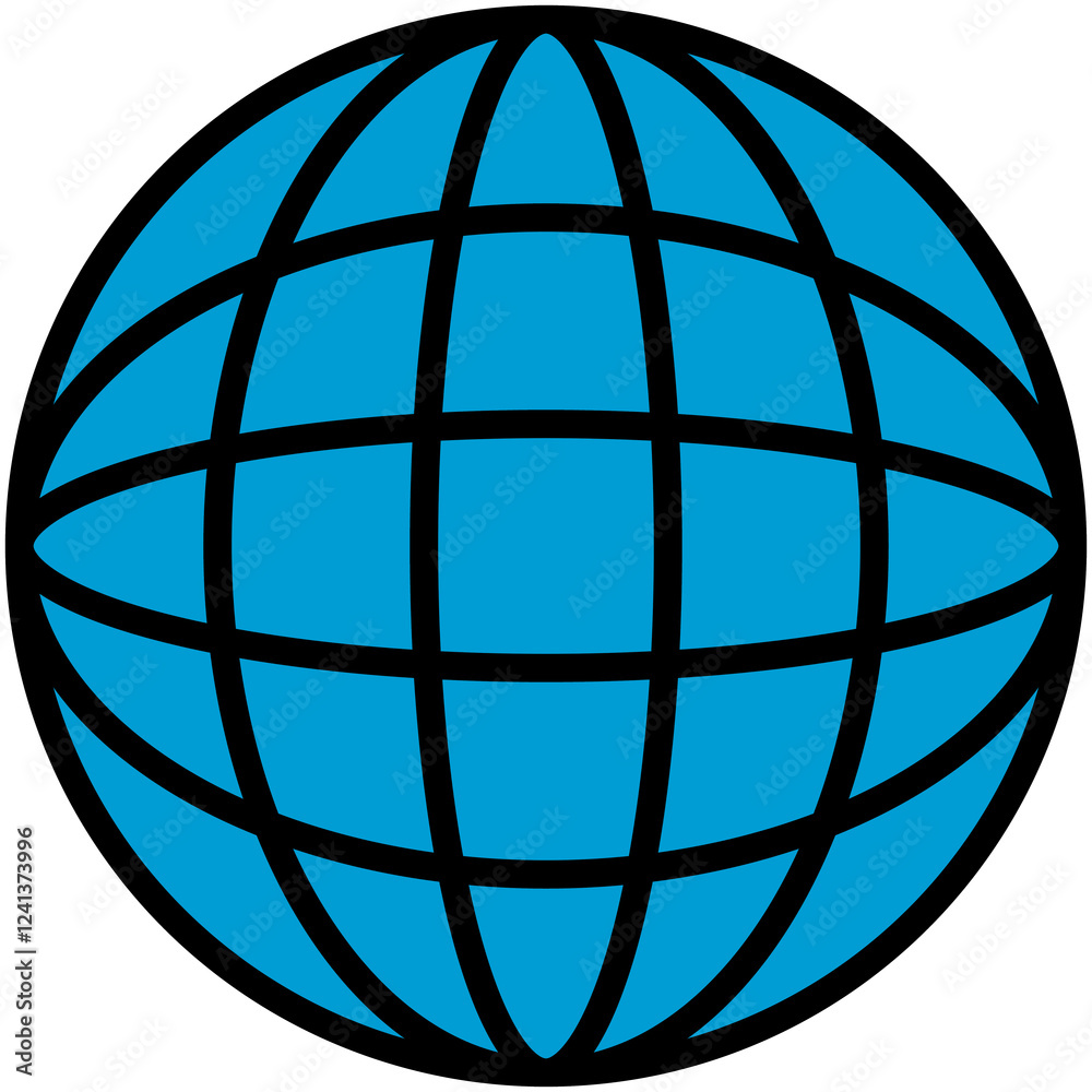 blue web globe icon