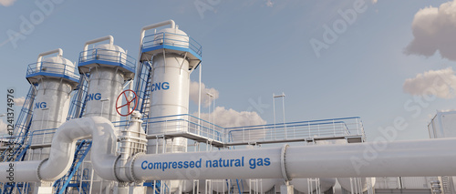 Tableau sur toile CNG (Compressed Natural Gas) facility