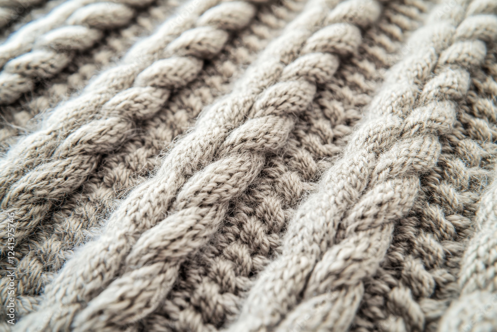 Cozy soft wool knit texture pattern in neutral gray tones creating an inviting fabric aesthetic for warmth and comfort Cozy soft wool knit texture pattern in neutral gray tones creating an inviting fabric aesthetic for warmth and comfort