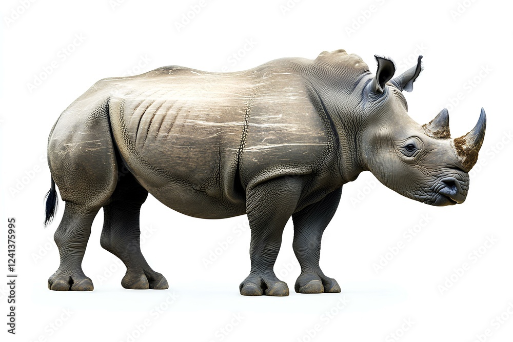 a Black Rhino isolated on white background a Black Rhino isolated on white background