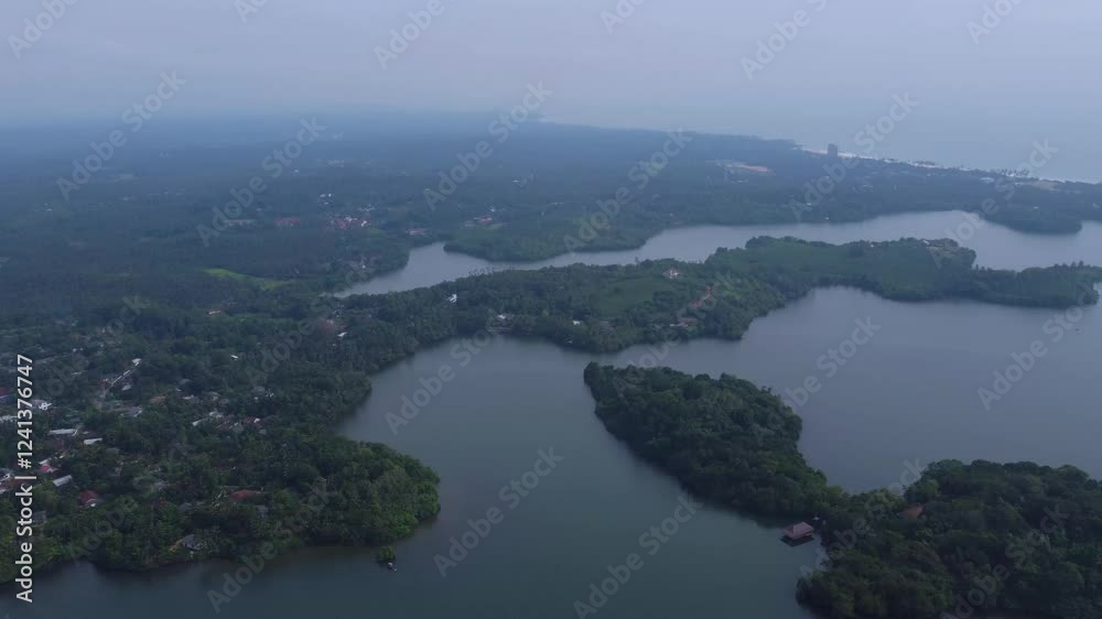 Sri Lanka jungle lake top view Sri Lanka jungle lake top view