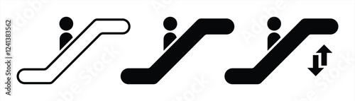 Universal Escalator Icon - Modern Navigation Symbol for Transportation and Public Areas