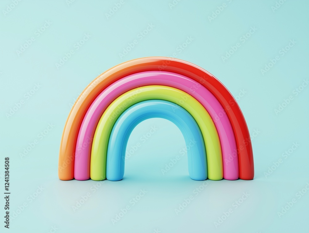Fototapeta premium 3d Rainbow cartoon icon