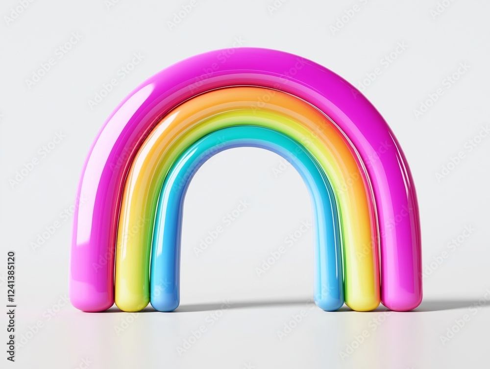 Fototapeta premium 3d Rainbow cartoon icon