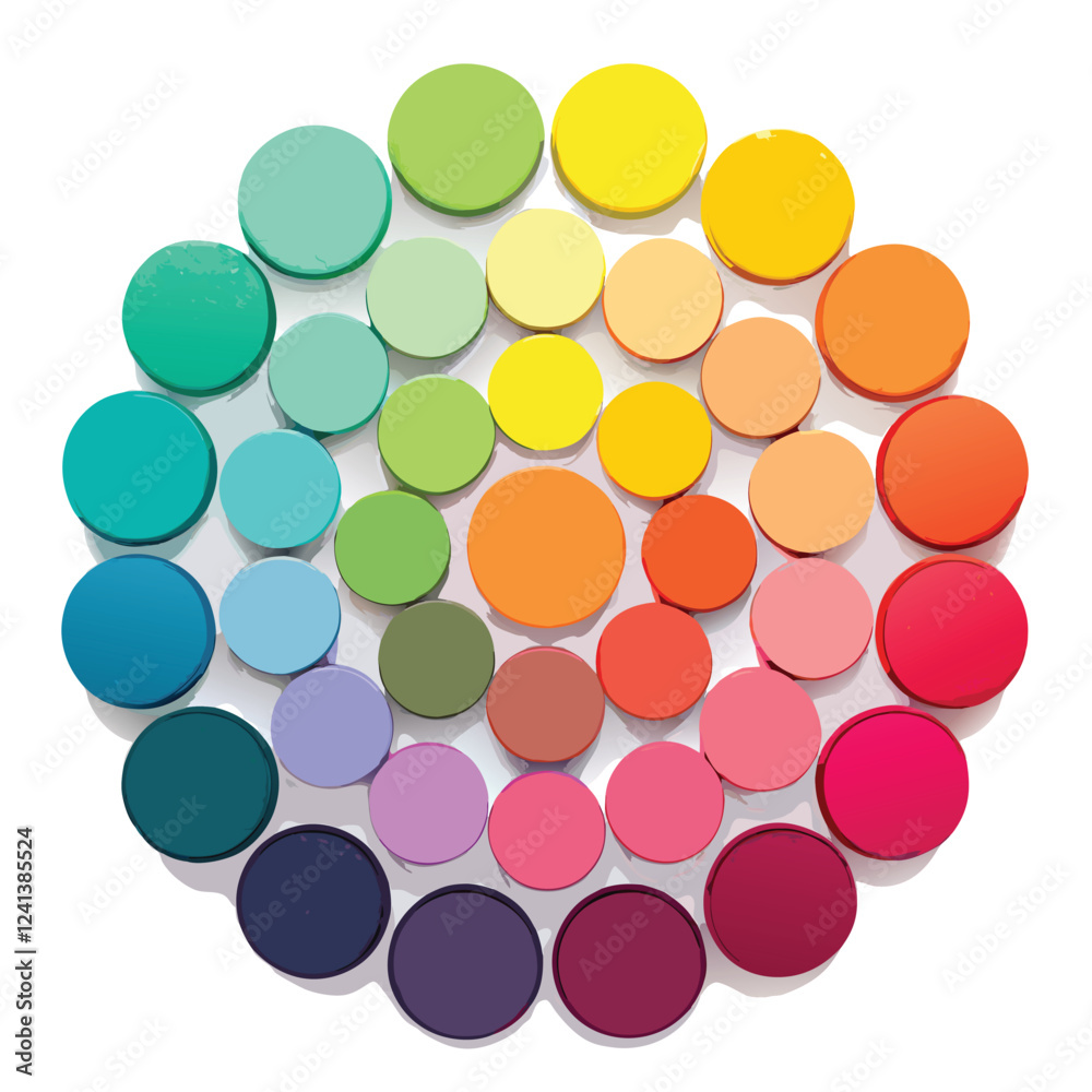 set of different color fill round shape palette set of different color fill round shape palette