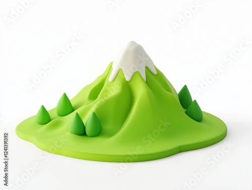 3d Mountain cartoon icon
