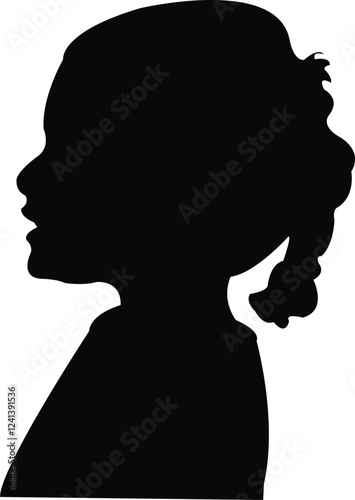 a girl head silhouette vector