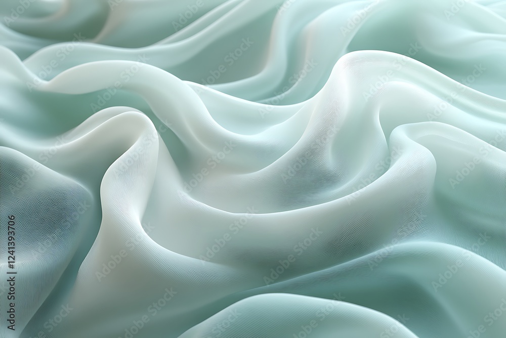 Obraz premium Abstract Draped Light Green Fabric Texture