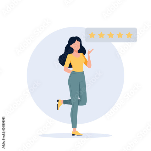 Star rating concept. customer revieww concept, feedback 