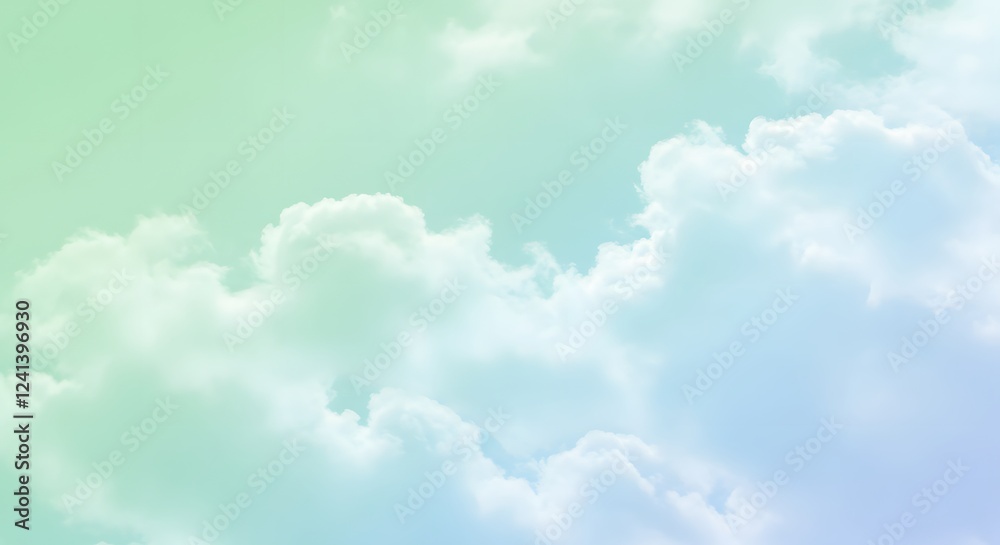 Soft mint green and sky blue cloud texture background for design. Fluffy misty patterns. Light and airy pastel hues. With sunlight Soft mint green and sky blue cloud texture background for design. Fluffy misty patterns. Light and airy pastel hues. With sunlight