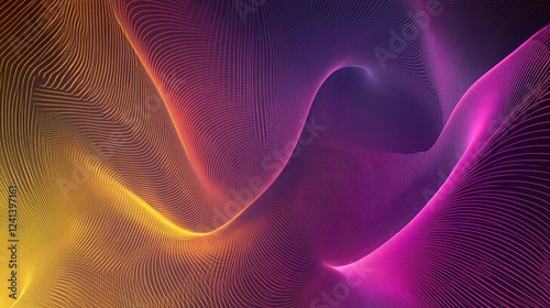 Abstract colorful wavy lines background.