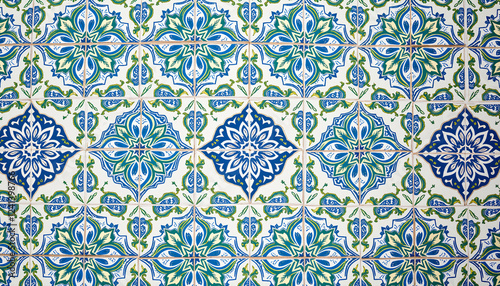 Traditional Andalusian tile art with intricate geometric patterns in vibrant hues