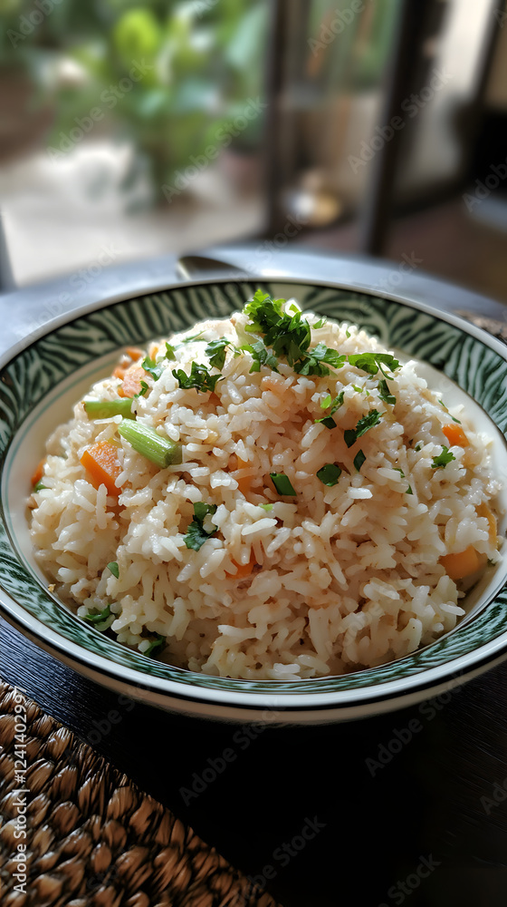 Coconut jasmine rice with lemongrass and ginger. Coconut jasmine rice with lemongrass and ginger.