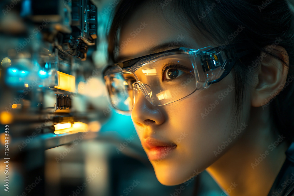 Modern automated robots on factory setting AI generative Modern automated robots on factory setting AI generative