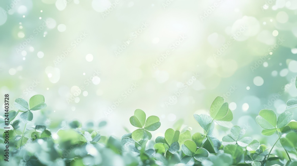 Fresh Green Clover Leaves with Soft Focus and Blurred Background for Nature and Tranquility Themes Fresh Green Clover Leaves with Soft Focus and Blurred Background for Nature and Tranquility Themes
