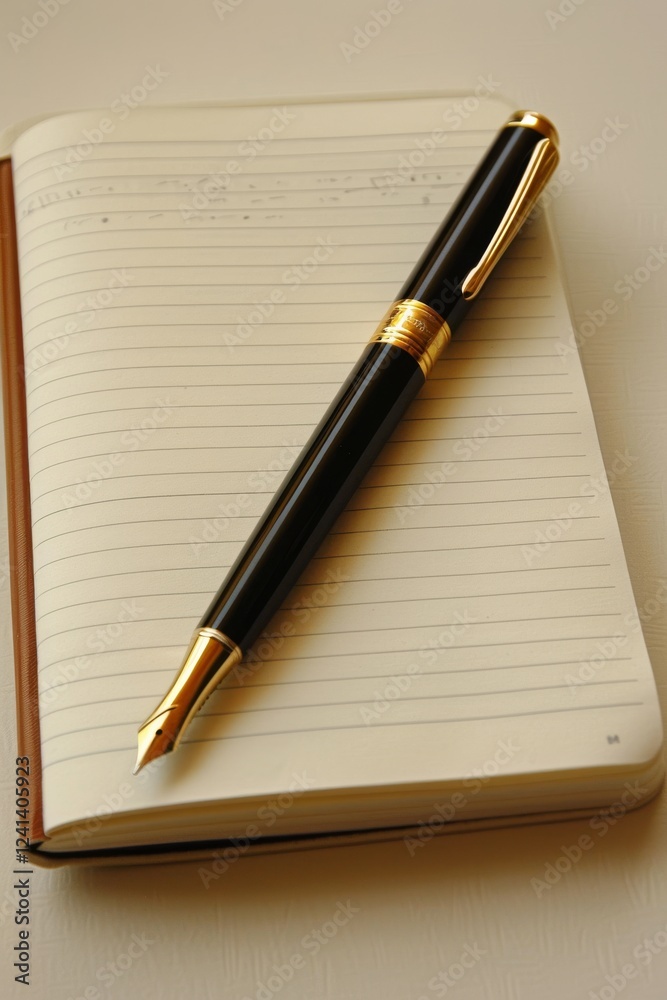 A simple notebook and pen on a white desk, ready for writing reflections and thoughts, symbolizing clarity and focus. A simple notebook and pen on a white desk, ready for writing reflections and thoughts, symbolizing clarity and focus.