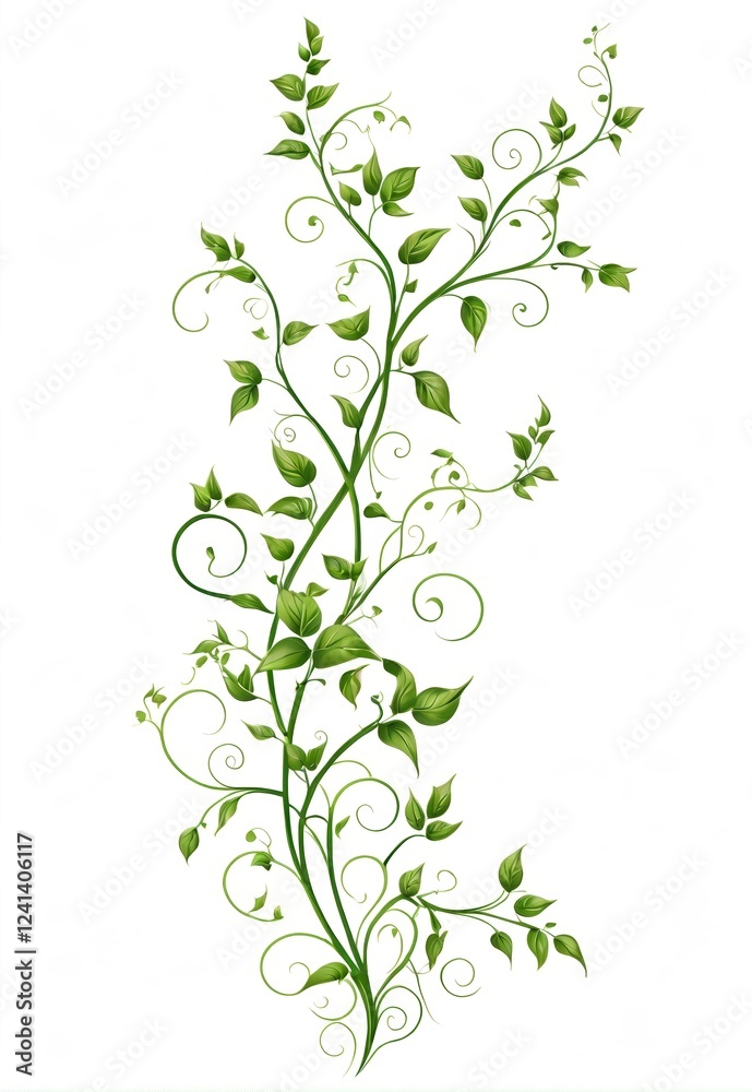 Green plant flower and vine pattern vector material diagram Green plant flower and vine pattern vector material diagram