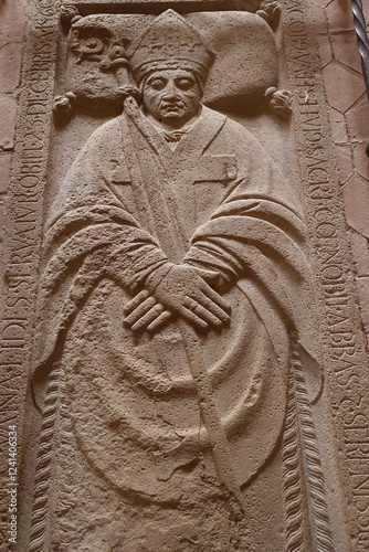 Santes Creus cistercian abbey, Aiguamurcia, Catalonia, Spain. Abbot’s tomb