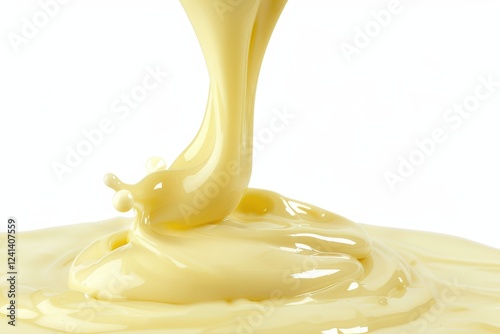 Creamy condensed milk pouring photo