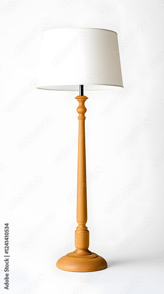 Fototapeta premium Tall slender floor lamp isolated on a white background
