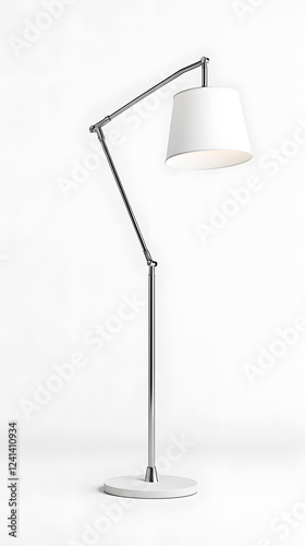 Tall slender floor lamp isolated on a white background