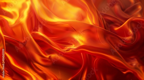 A close-up of a wavy silk fabric draped over a surface, with soft light shining through the fabric, creating smooth, flowing patterns and shadows. --ar 169 --v 6.0 -