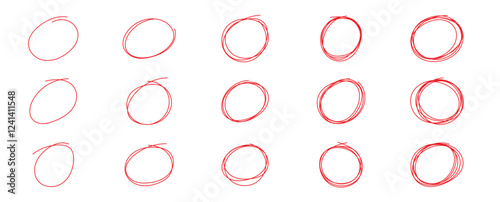 red circle mark hand drawing border empty scribble sketch