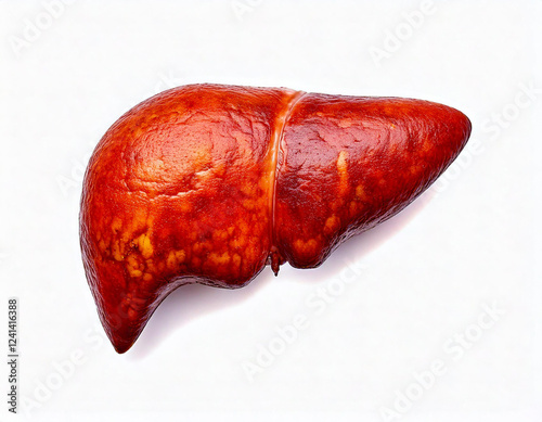3D illustration of fatty liver on a white background