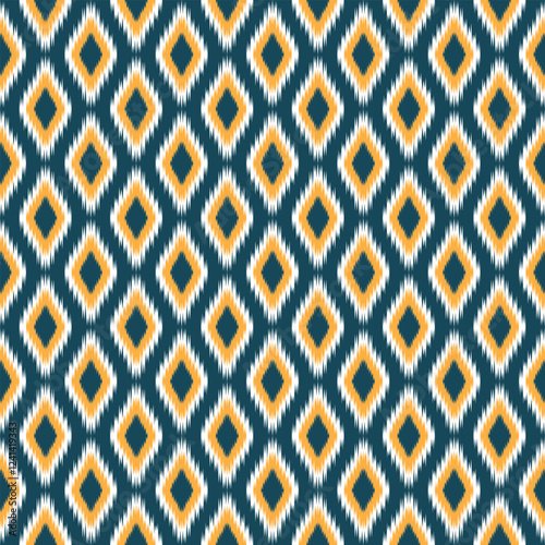 Abstract ethnic ikat pattern design for textile, fabric, background, wallpaper, vector illustration, batik and tribal pattern. seamless embroidery background