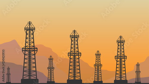 Gas platforms in the desert