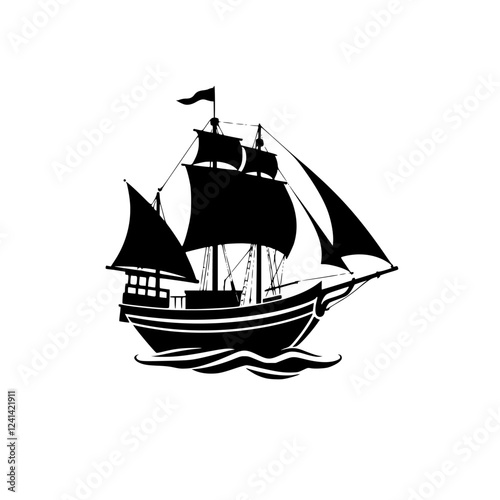 Majestic Sailing Ship: A Vintage Vessel on the Open Sea. Embark on an Epic Voyage of Exploration and Discovery through the Maritime World