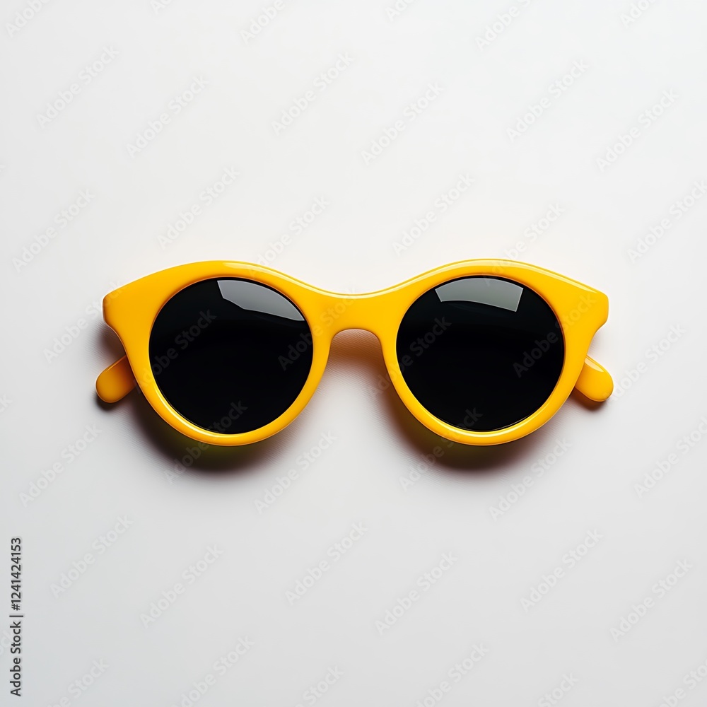 Yellow sunglasses on white background Yellow sunglasses on white background