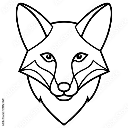 Elegant Fox Head Vector in One-Line Design