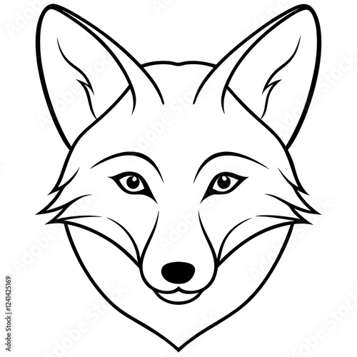 Elegant Fox Head Vector in One-Line Design