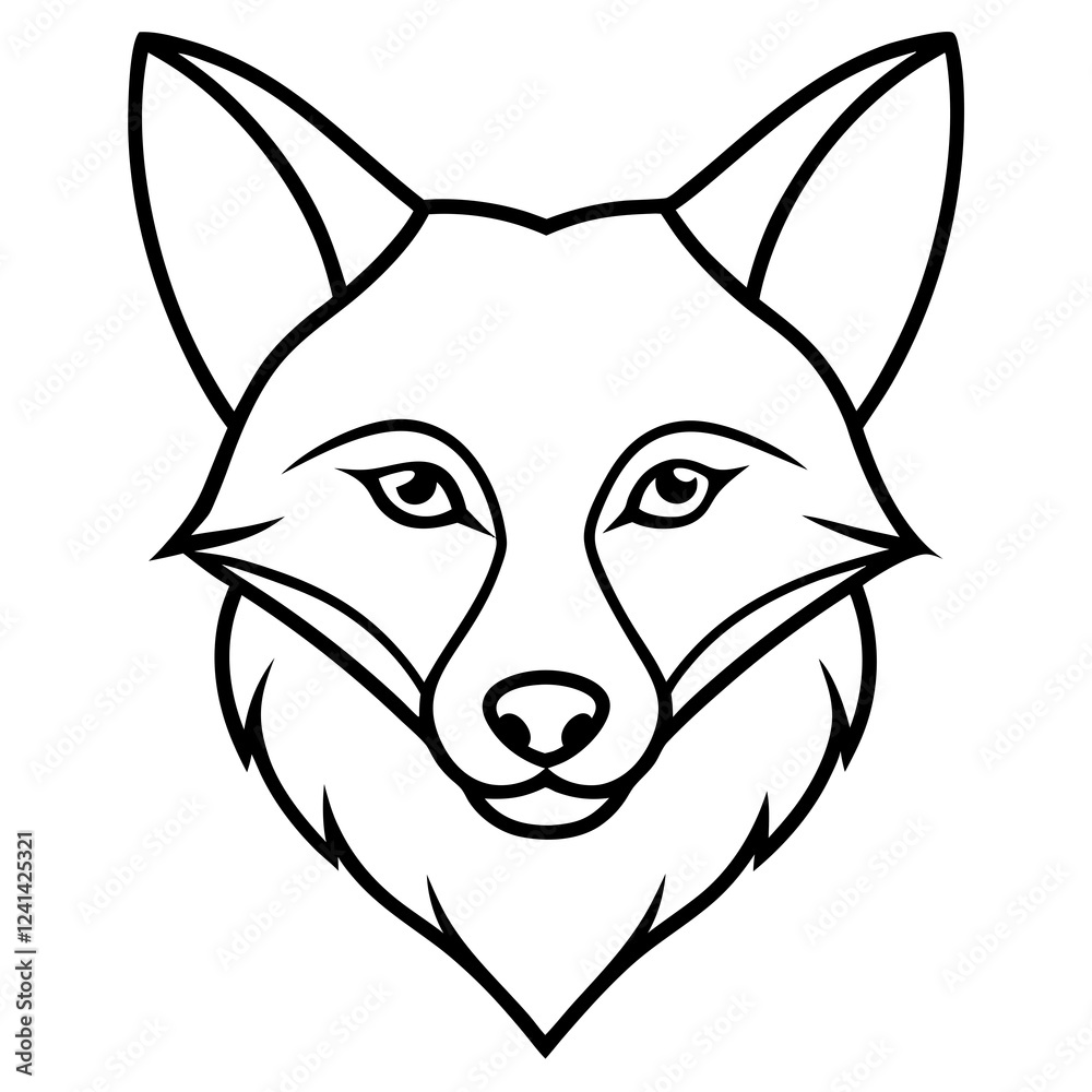 Elegant Fox Head Vector in One-Line Design Elegant Fox Head Vector in One-Line Design