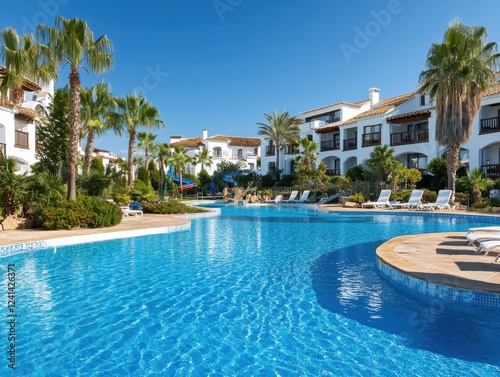 Wallpaper Mural Ideal summer holiday destination featuring a luxury resort with serene poolside relaxation areas, offering the perfect escape for travelers seeking comfort and indulgence. Torontodigital.ca