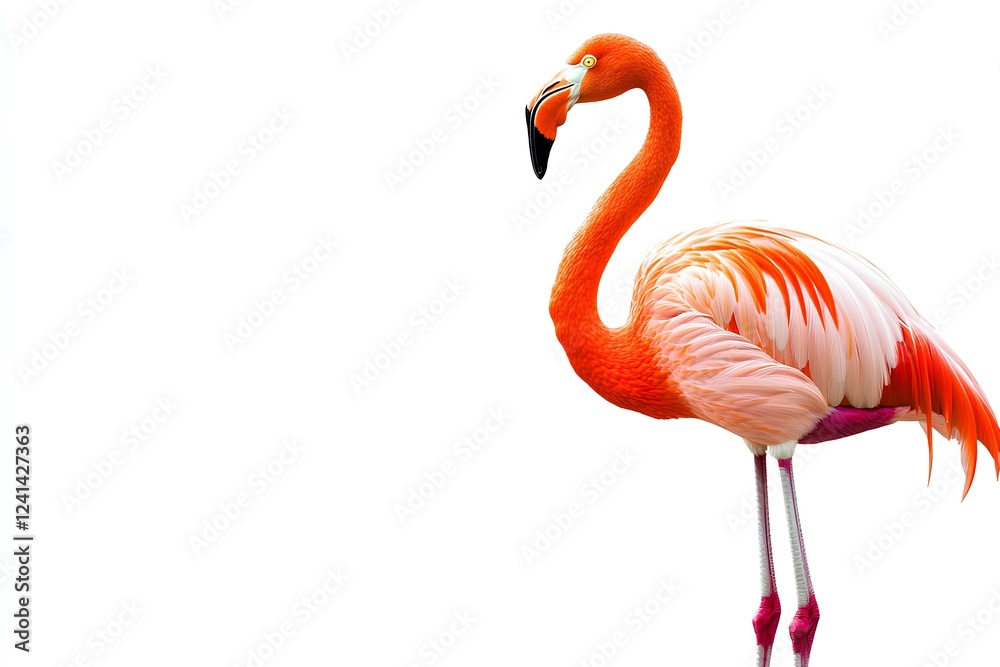 Obraz premium a flamingo isolated on white background