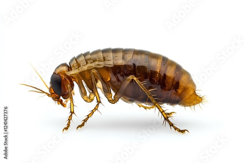 a flea isolated on white background. 