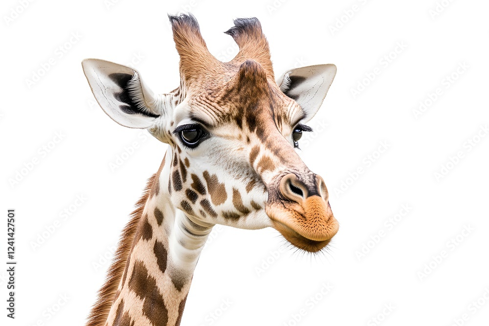 Fototapeta premium a giraffe isolated on white background