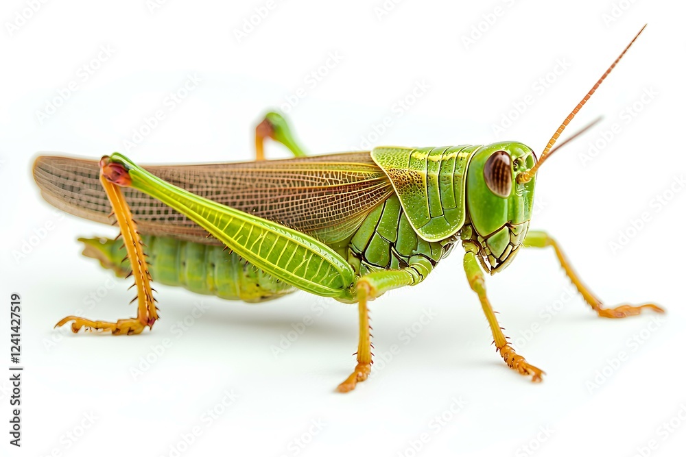 a grasshopper isolated on white background a grasshopper isolated on white background