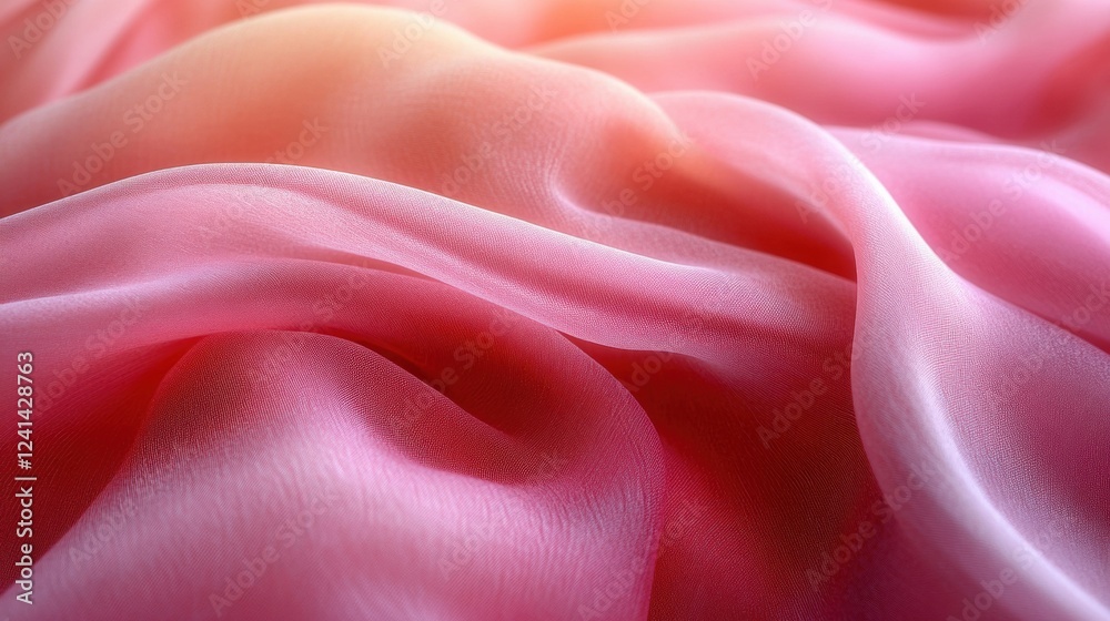 Obraz premium Delicate pink fabric waves creating a soft and elegant abstract background
