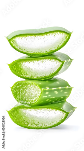 Wallpaper Mural Stack of Aloe vera sliced with gel dripping isolated on white background Torontodigital.ca